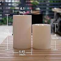 Vista 4 de Velas grandes sin llama XL para exteriores de 6.45" x 11" con control remoto. Impermeables y resistentes a la lluvia, LED que funcionan