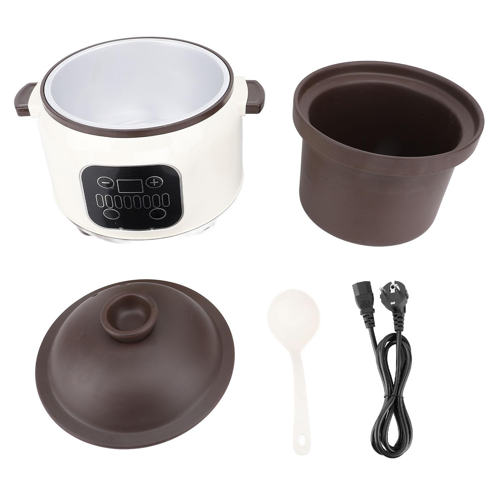 Elektryczny Garnek do Gulaszu 3,8 L, Rezerwacja 24H Ceramiczny Garnek Wewnętrzny Wolnowary Garnek do Gotowania, Ceramiczny Garnek do Gulaszu Zupa Owsianka do Kuchni