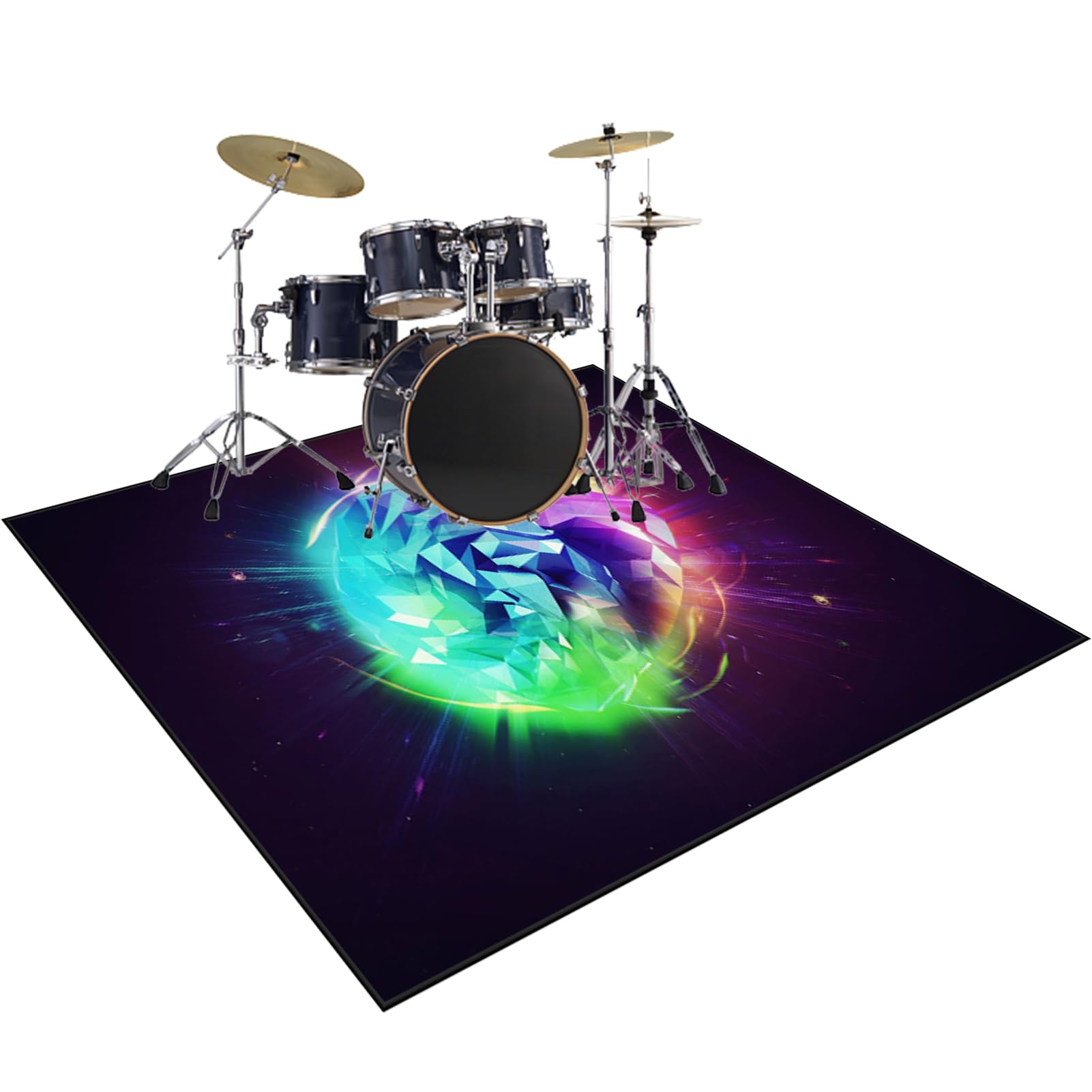 Antypoślizgowa mata perkusyjna, dźwiękoszczelny dywan perkusyjny do elektronicznych / jazzowych zestawów perkusyjnych, pedałów basowych, ochrona podłogi, akcesoria perkusyjne, koc dźwiękoszczelny