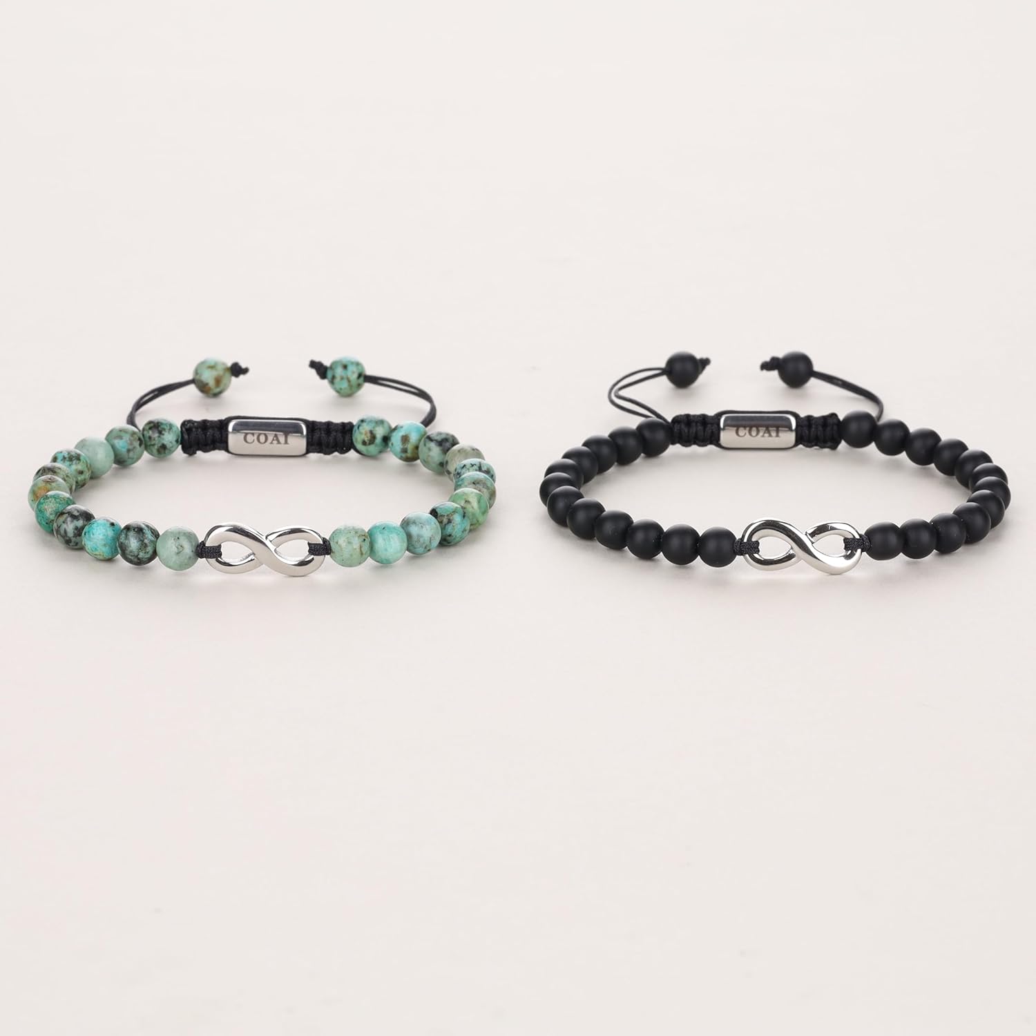 COAI His and Hers Bracelets, Stone Beaded Infinity Bracelets for Couples - Image 5