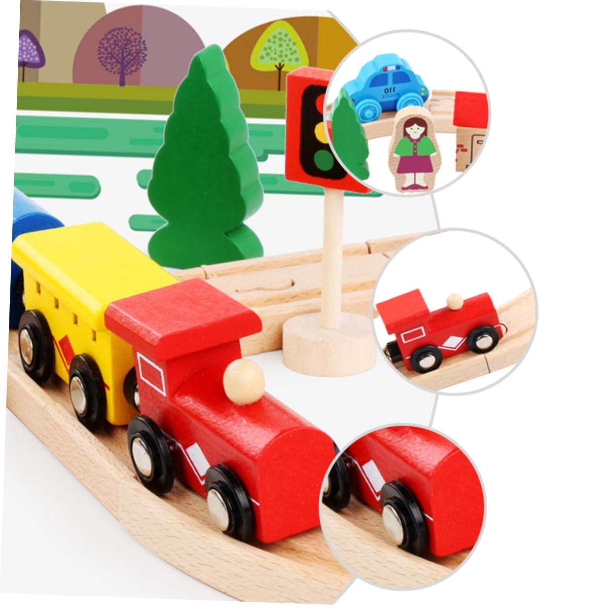 Toyvian 1set Treni Puzzle Ragazzo Ragazza Legno Gioco Educativo Per Sviluppare Creatività e Abilità Manuali