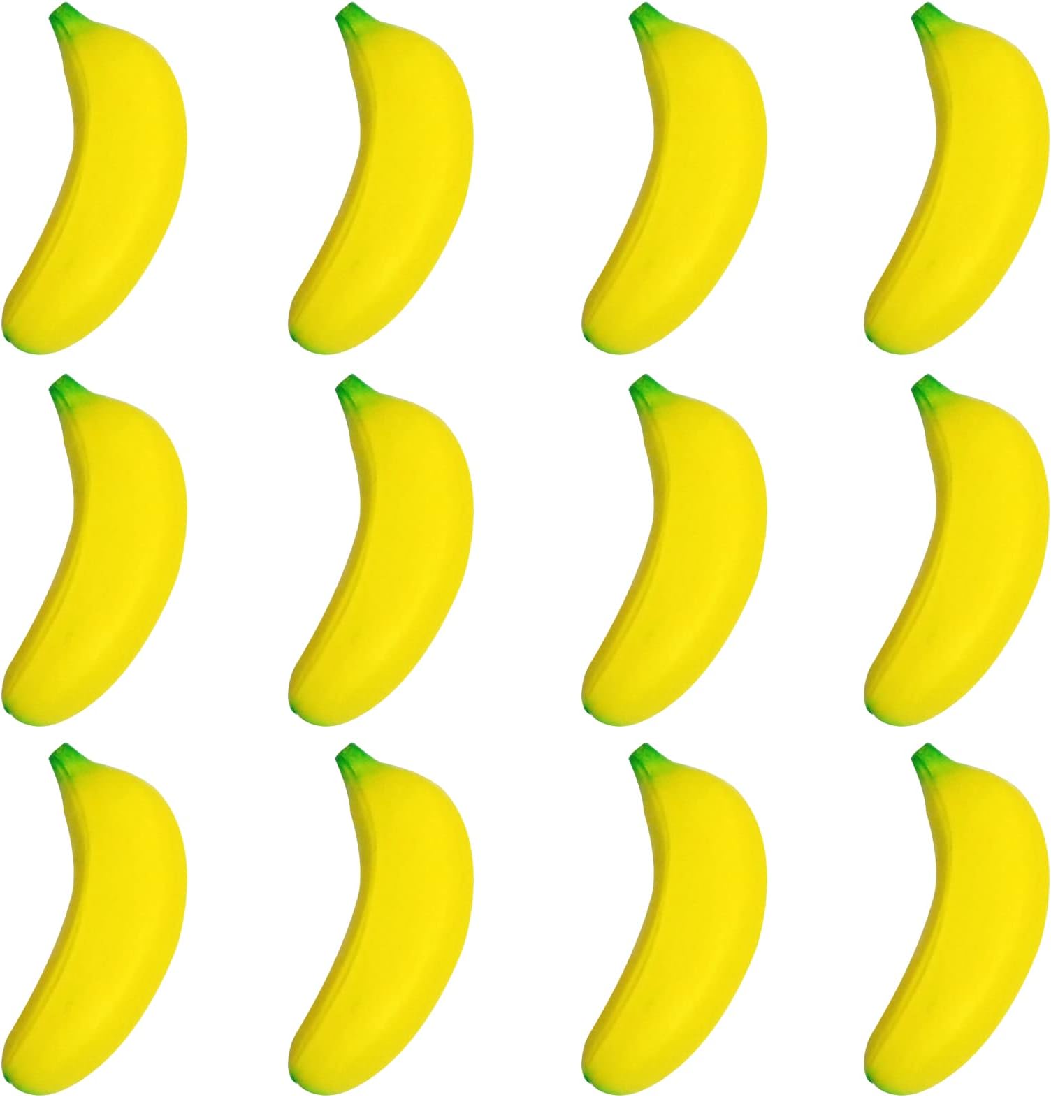 iMagitek12 Pack Banana Stress Relief Toys Banana Stress Balls PU Toys for Kids Party Favors Supplies, Stress Relief Party Favors