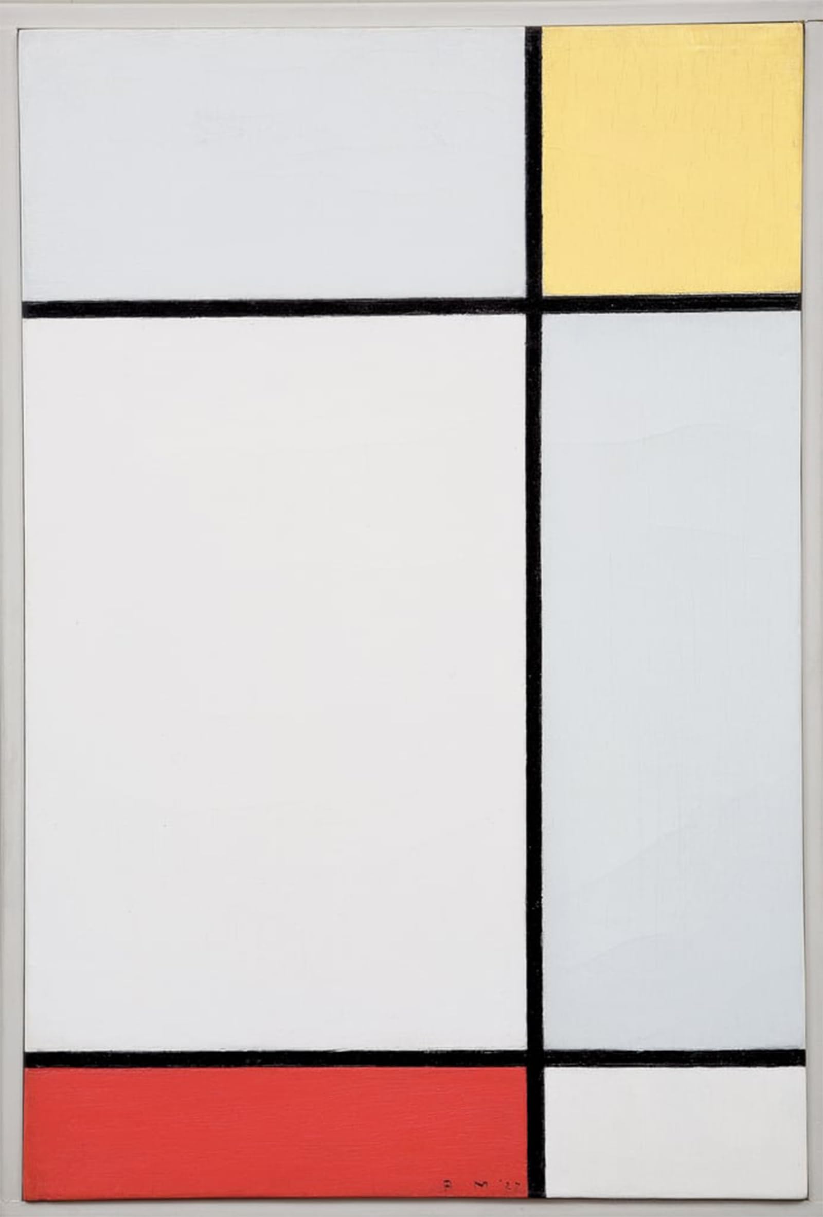 ARTXLXXBN Famous Painting Art Wall Decor Abstract Art Picture Composition with Yellow and Red by Piet Mondrian Animal Pictures for Home Decor 60x90cm