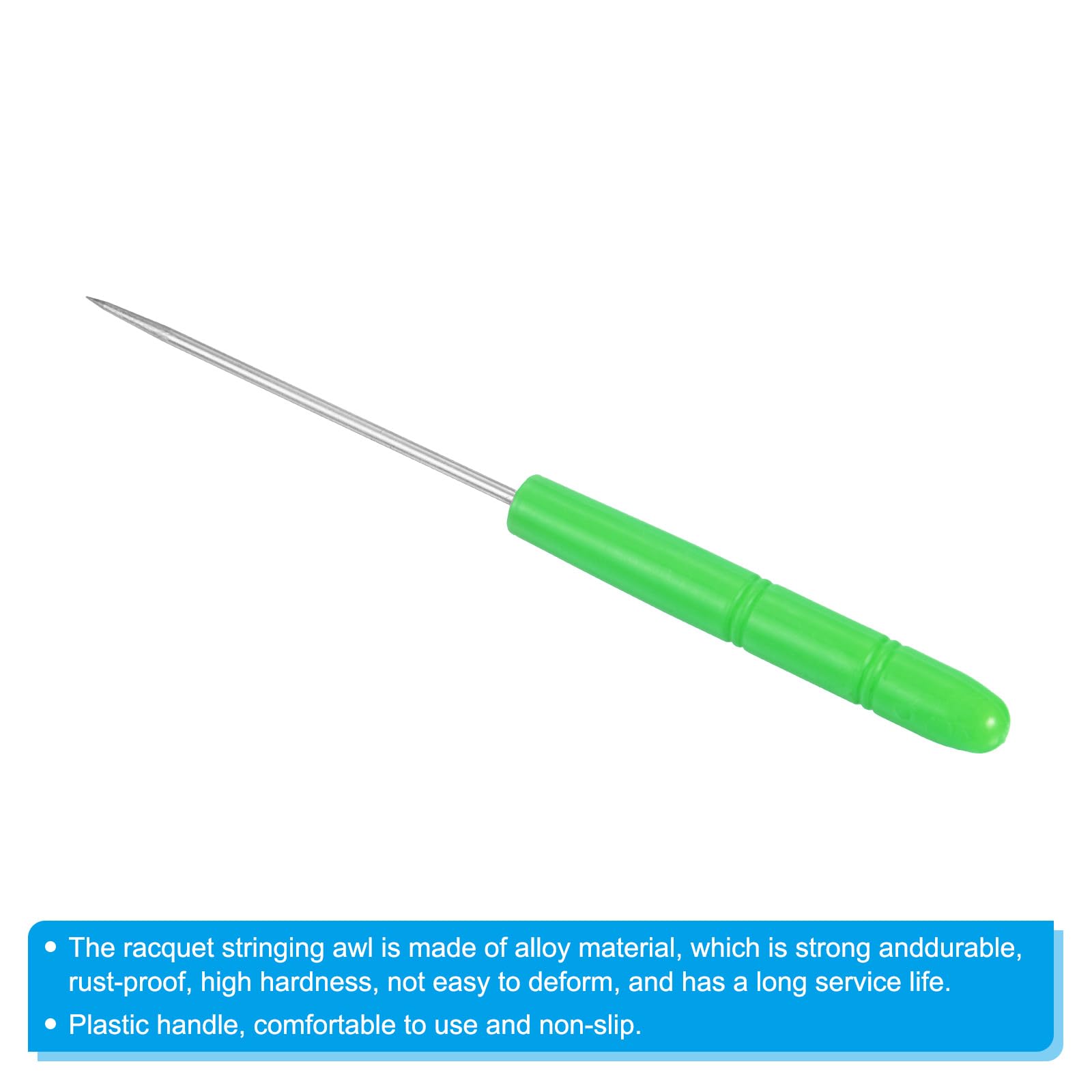 PATIKIL Badminton Racchetta Incordatura Punteruolo 3pz Tennis Racchetta Corda Dritto Punteruoli Guida Strumento Verde
