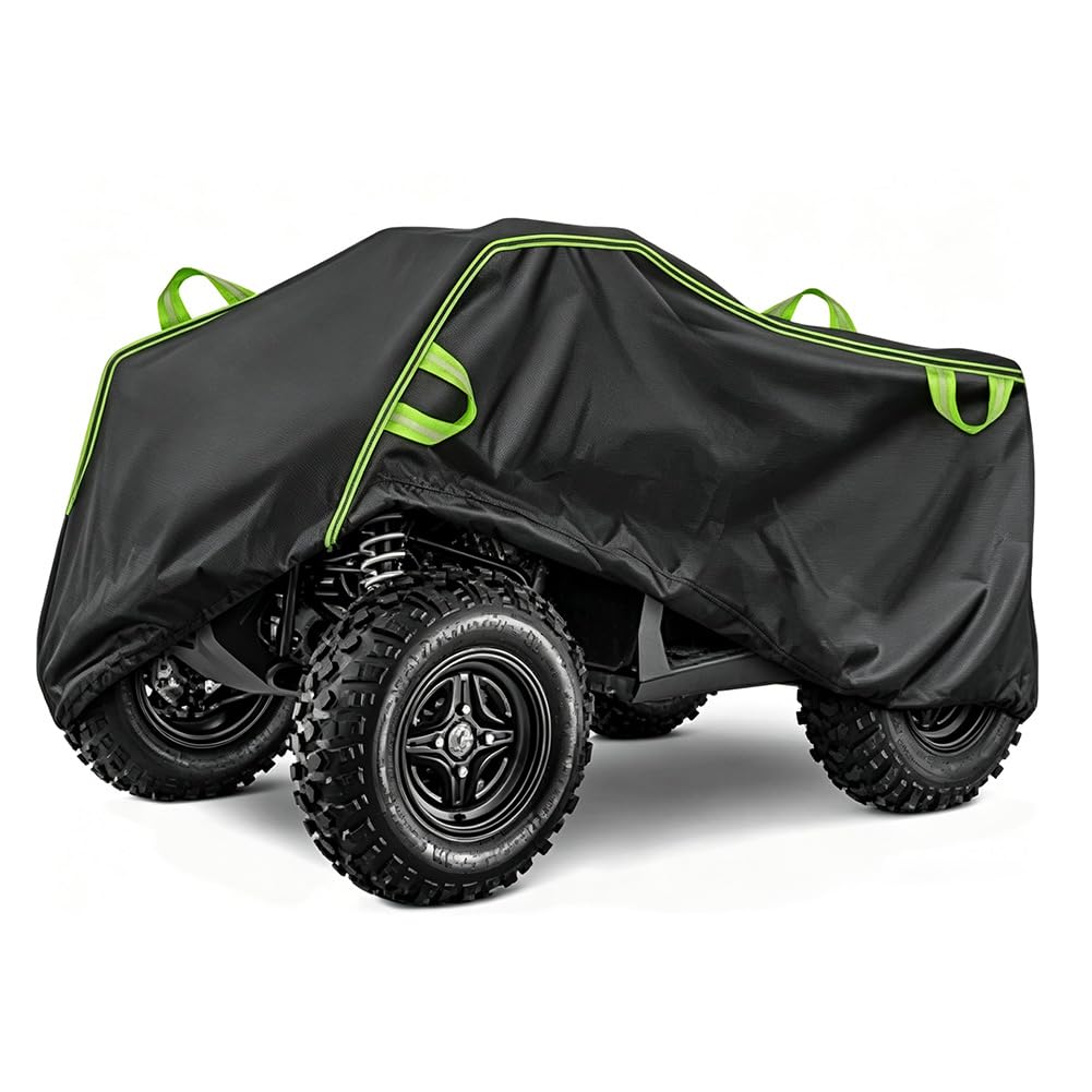 Pokrowiec na quady, ATV, wodoodporny pokrowiec na quady, z klamrą wiatroszczelną, 256 x 110 x 120 cm, 210D Oxford, świecący w ciemności, odporny na zabrudzenia, odporny na promieniowanie UV i warunki