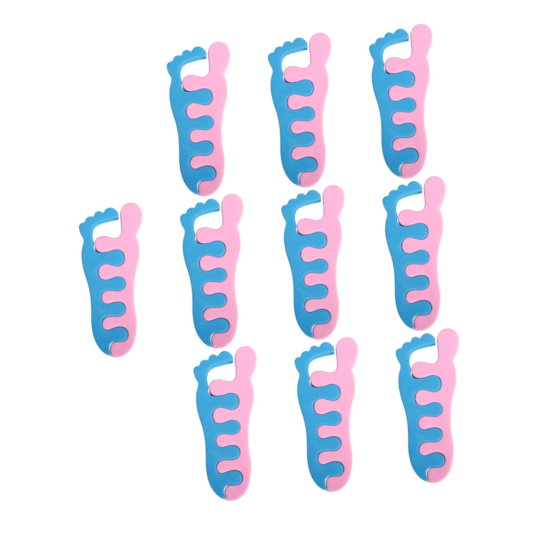 VALICLUD Nail Art Toenail Divider 10 Pairs Toe Separator for Manicure Foot Care Accessory Random Color