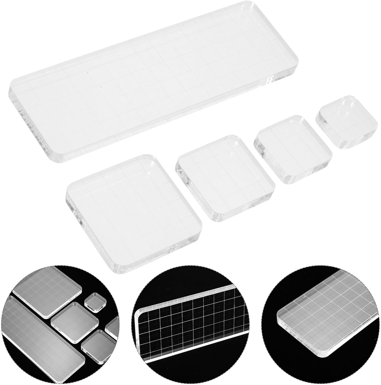 5pcs Acrylic Stamping Tools for Scrapbooking DIY Stamp Block Carving Kit Cardmaking Supplies and Stamps