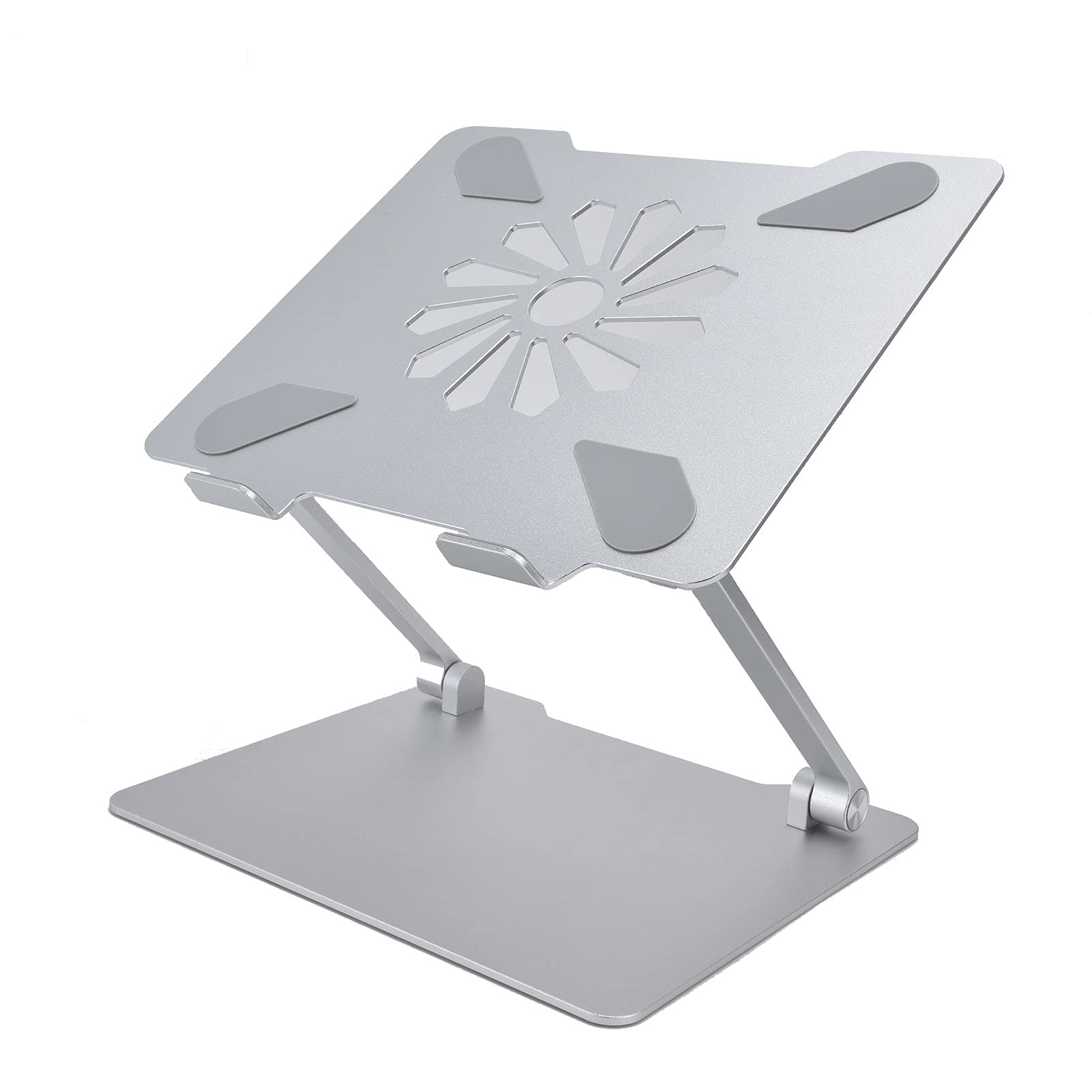 Soporte Ergonómico Ajustable para Ordenador Portátil, Elevador de Refrigeración Plateado Portátil para Uso en el Hogar y la Oficina