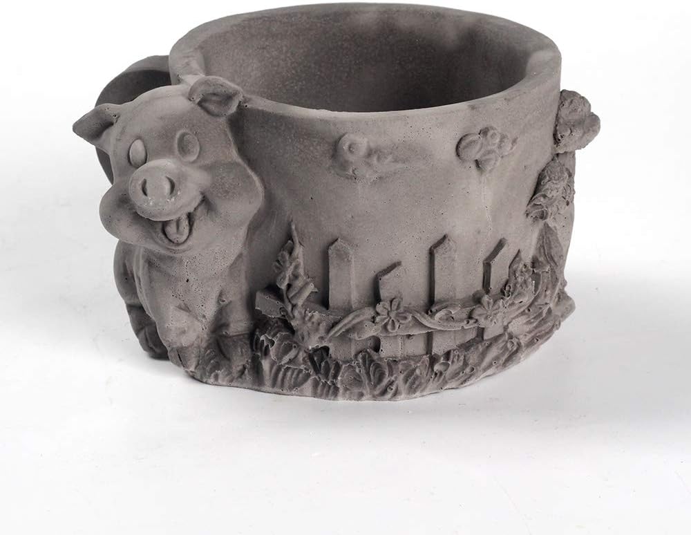 NICOLE 3D Pig Silicone Mold for Candle Holder Making Concrete Flower Pot Mould DIY Resin Molds