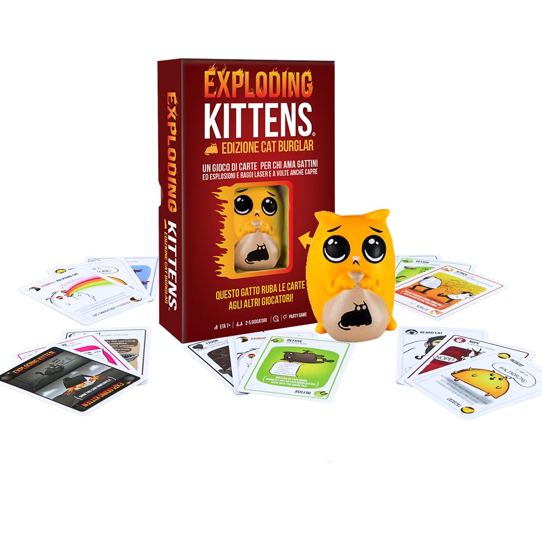 EXPLODING KITTENS CAT BURGLAR, Board Game for Family and Friends, Basic Card Game, Party Game, 2-5 Players, 7+ Years
