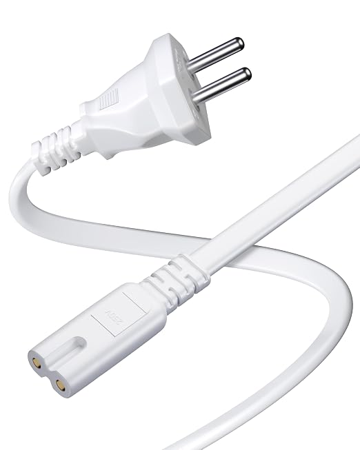 FEDUS 2 Pin Power Cable Cord 3 Meter Universal Replacement AC Power Cord Wire for Samsung tv Sony tv,Power Cable Original LED TV, Printer, Play Station, Laptop PC Notebook Computer, Tape Recorder
