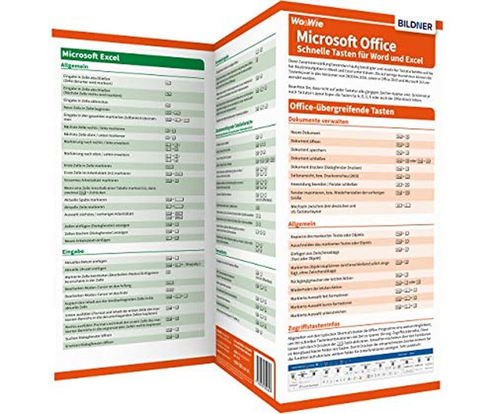 Tastenkombinationen für Word und Excel auf einen Blick!: für die Versionen Microsoft 365 und Office 2024 + 2021 + 2019 + 2016