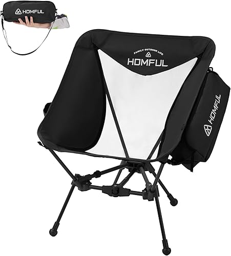 Miniatura 1 de HOMFUL Sillas de camping ampliadas, paquete de 2 sillas plegables ultraligeras con bolsillos laterales, estructura de malla transpirable, marco de