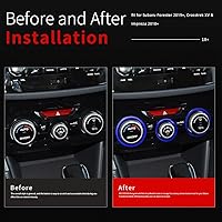 Vista 2 de Auovo Cubiertas de Anillo Exterior para Perilla de Control del Clima AC Accesorios para Subaru Crosstrek 2018-2022 2023 / Impreza 2017-2023
