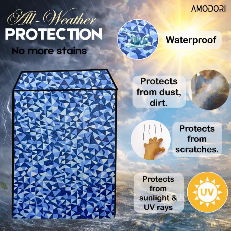 Image of Waterproof Front Load Washing Machine Cover Compatible for Whirlpool 8 KG Fully Automatic XS8014BYM52E, crystal print, c30