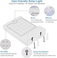 Vista 4 de InnoGear Luces de Canalones, 24 Luces LED Solares para Exteriores con Sensor de Movimiento de Montaje en Pared para Seguridad, IP65 Impermeable
