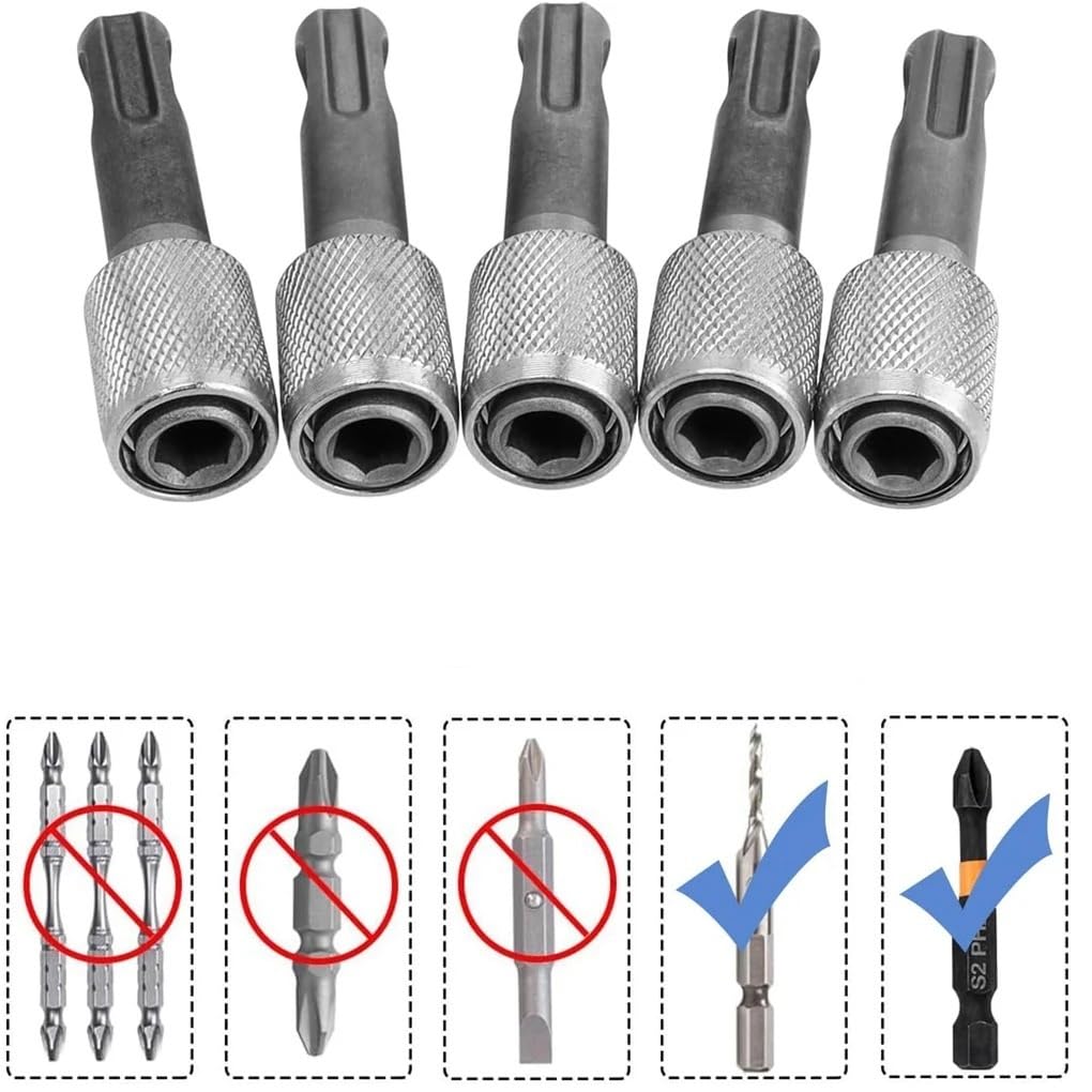 Konwersja młota elektrycznego Tuleja korbowodu SDS Trzpień okrągły 1/4 Adapter sześciokątny Konwerter Głowica Zestaw przedłużek(2 Pack)
