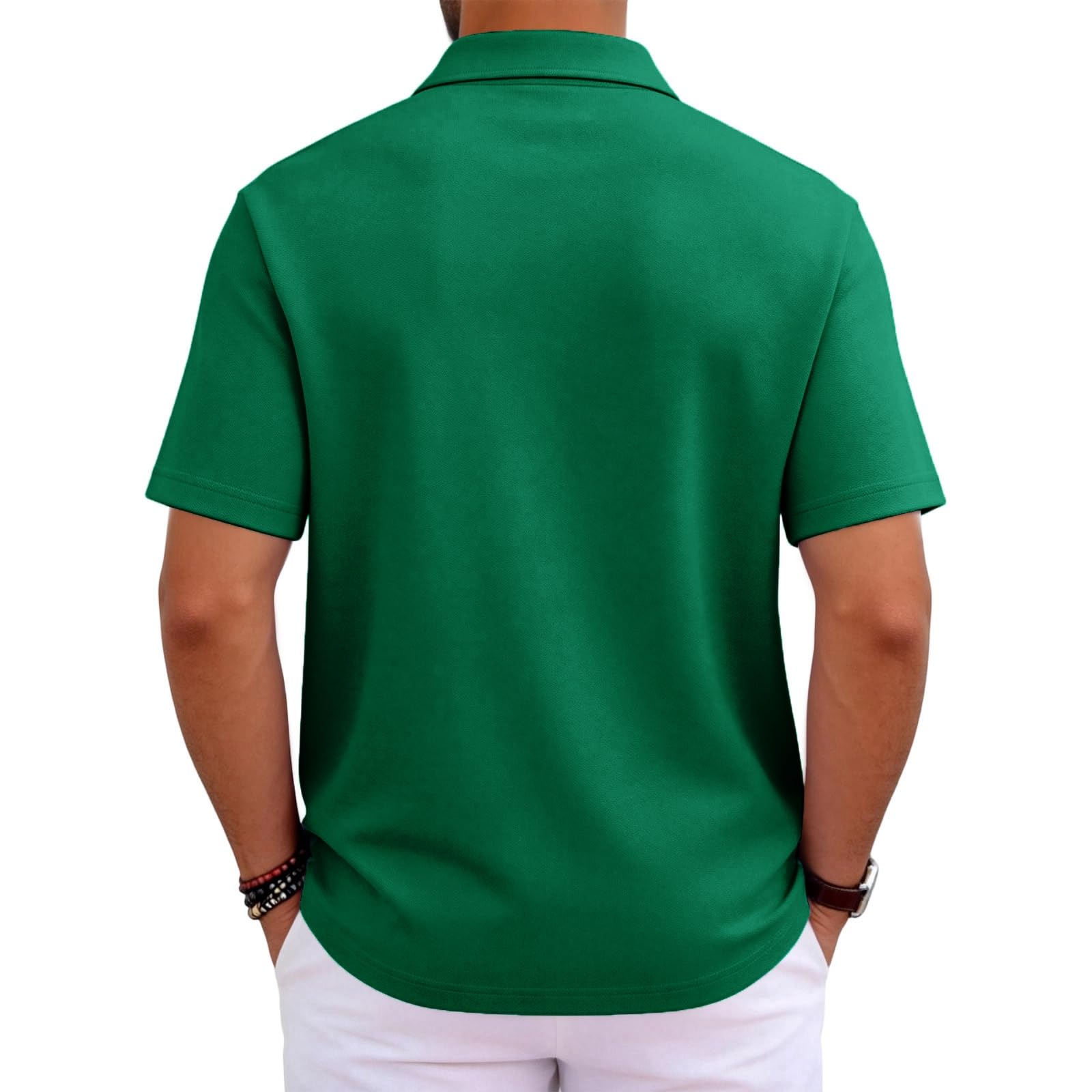 MOKBAY Men's Summer Polo Shirt Clothing Summer Buttons Breathable Polo Shirt Short Sleeve Golf Fashion Korean Collar Slim Fit T-Shirt - 5
