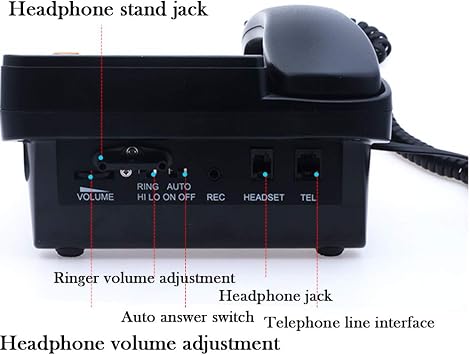 Home Office Phone with Headset JeKaVis J-P17 Call Center Phone and Headphone Corded Phone with Caller ID Multi Functional Landline Telephone for Business Desktop Wired Telephone