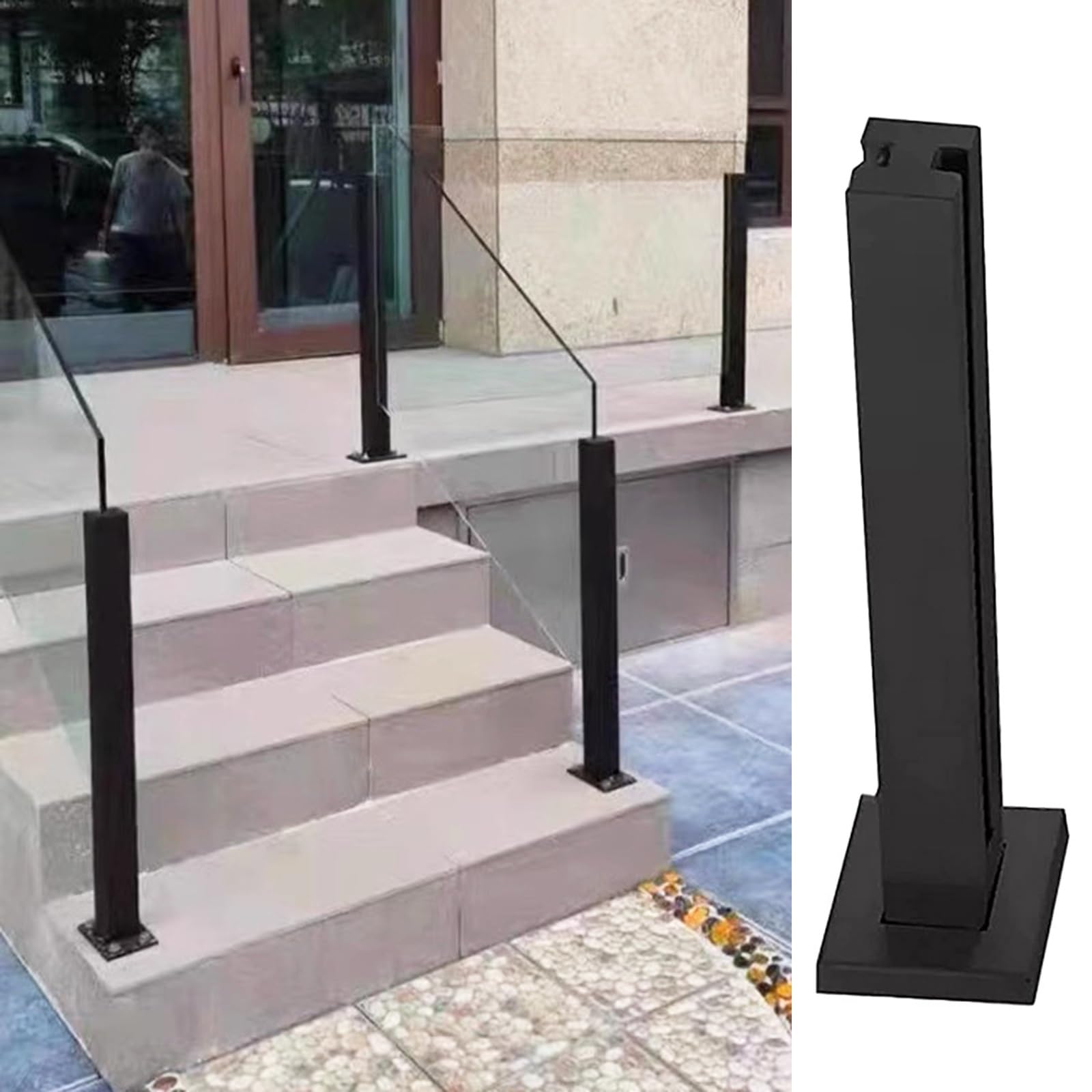 Poste cuadrado de acero inoxidable 304 con acabado premium arquitectónico