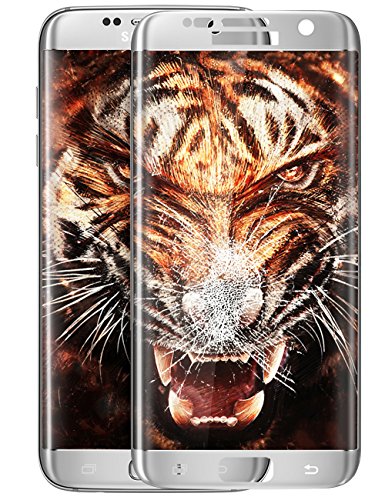 Taken galaxy S7 edge screen protector - High Definition Full 100% Coverage Tempered Glass for Samsung Galaxy S7 Edge (silver)
