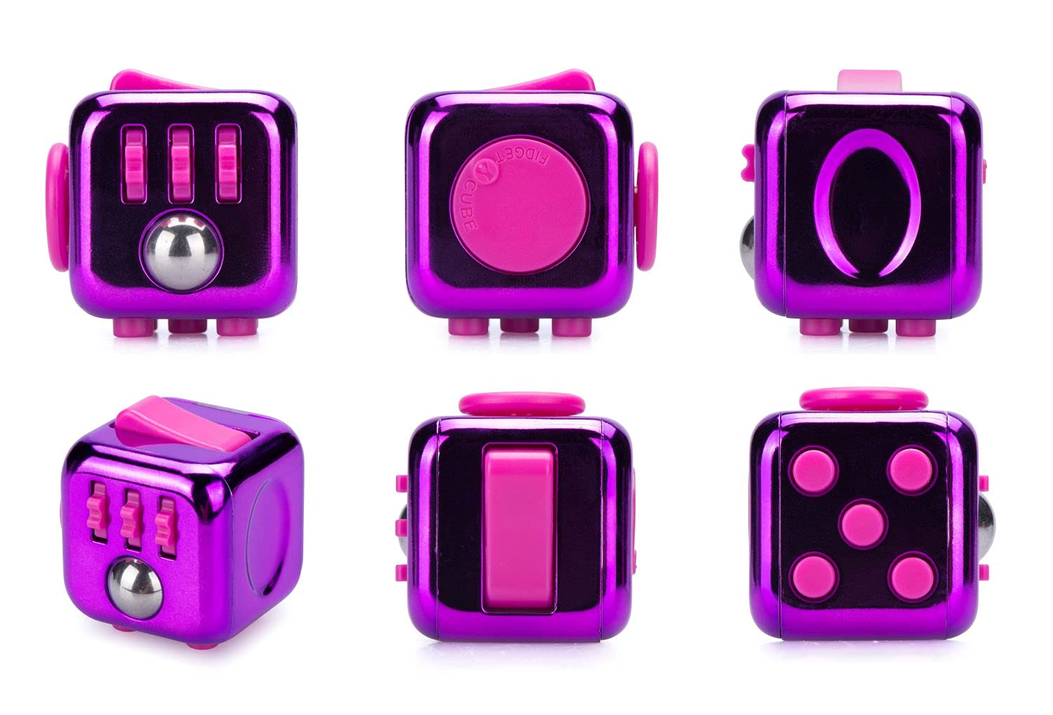 Cube Anti-stress Zuru Fidget Cube – 6 Fonctions, 3,5 Cm – Silencieux Ou Cliquable – Dès 3 Ans, Blanc