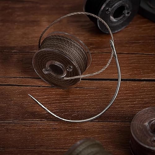 Miniatura 5 de SaiDian 2 juegos de agujas de coser curvadas de cuero de 2 pulgadas, 2.5 pulgadas, 3 pulgadas, 3.5 pulgadas, agujas tipo C para alfombras, cuero,