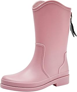 Zapatos de lluvia de moda para mujer, zapatos de goma para cocina, parte inferior suave, cómodas, botas de lluvia de tubo medio, zapatos de jardín, zapatos deslizantes