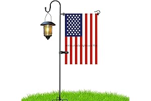 48 Inch Garden Flag Pole Stand and Shepherd Hook