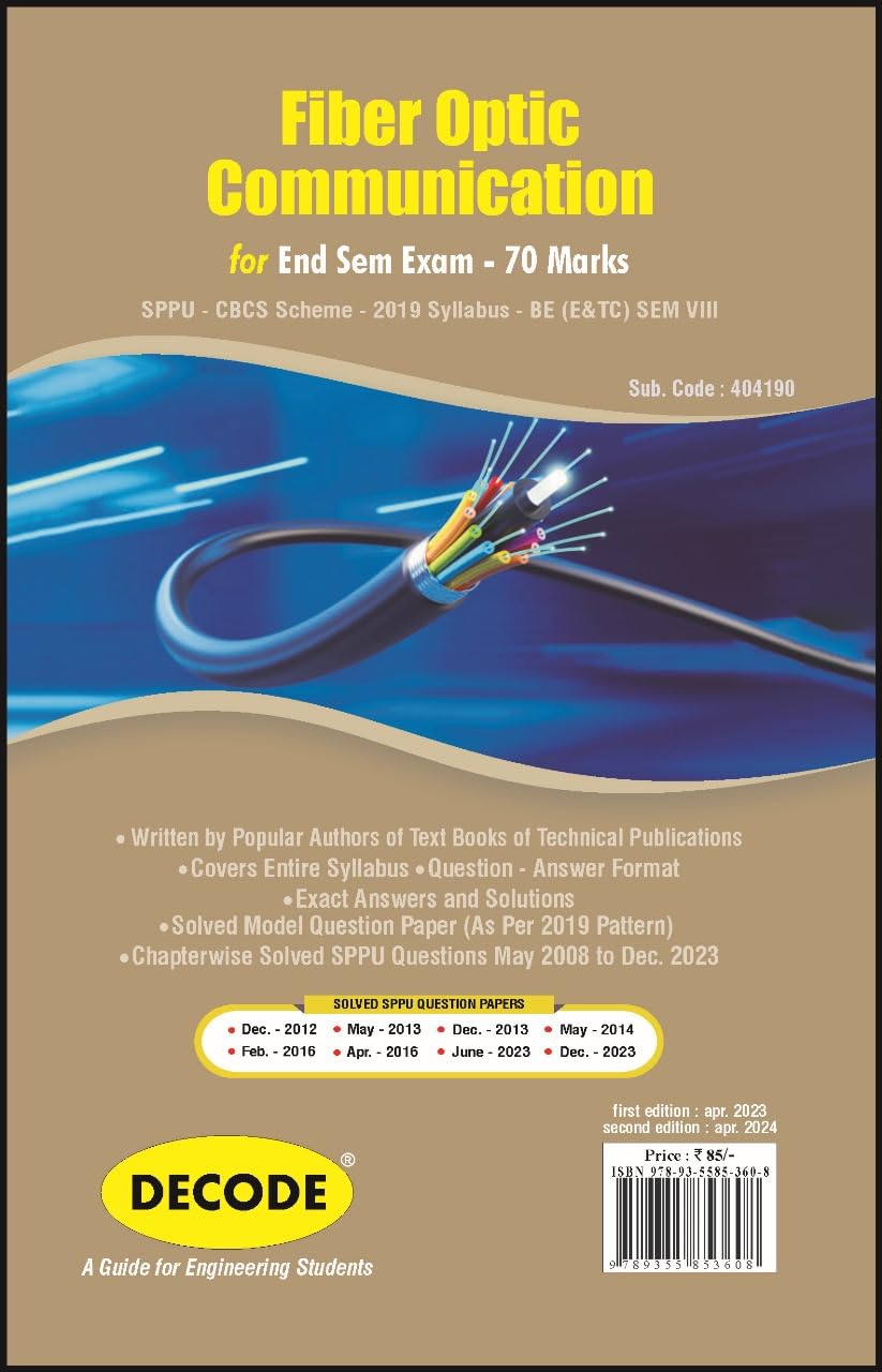 Fiber Optic Communication for SPPU 19 Course (BE - SEM VIII - E & Tc ...