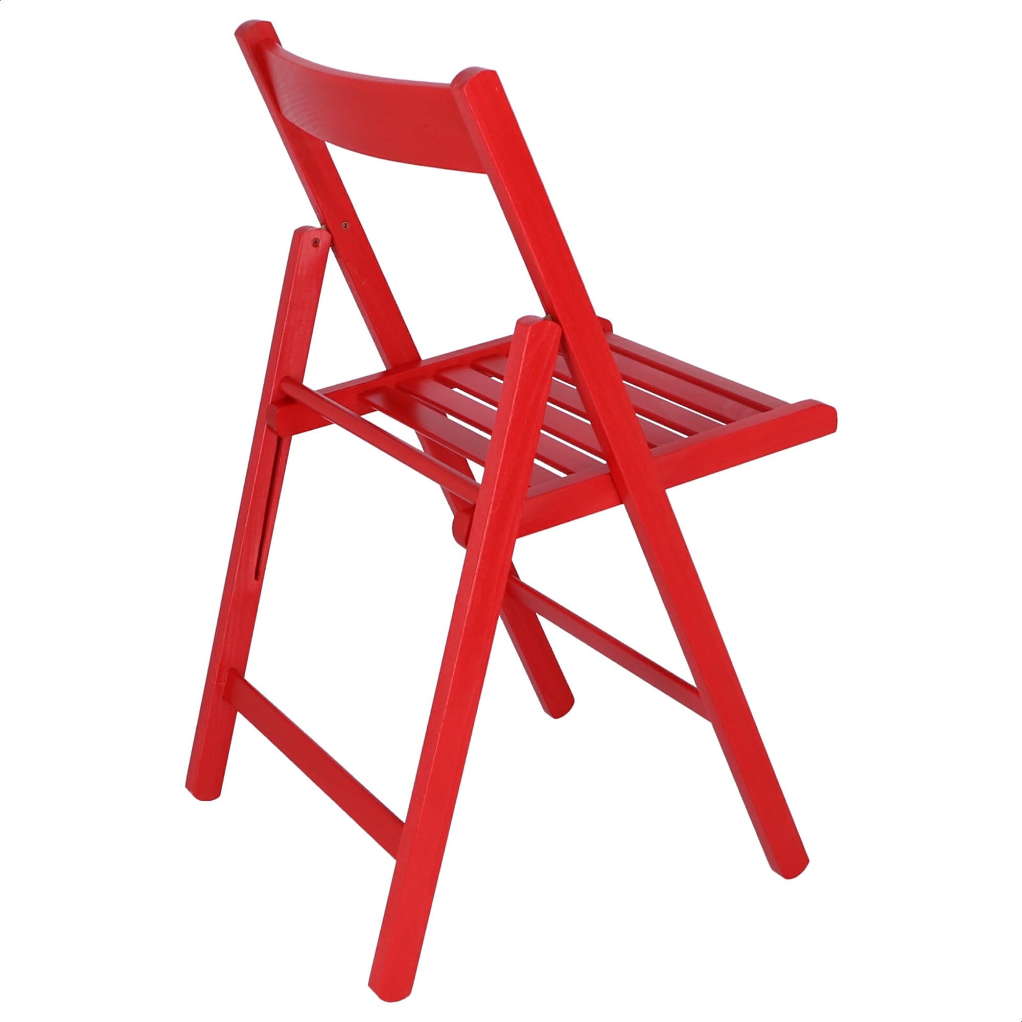 Aranaz | Silla Plegable | Diseño Moderno | Sillas Plegables y Ligeras para Exterior, Jardín o Terraza | Sillón con Reposabrazos y Respaldo | Asiento de Playa | Madera de Haya | Roja | 43 x 47 x 79 cm