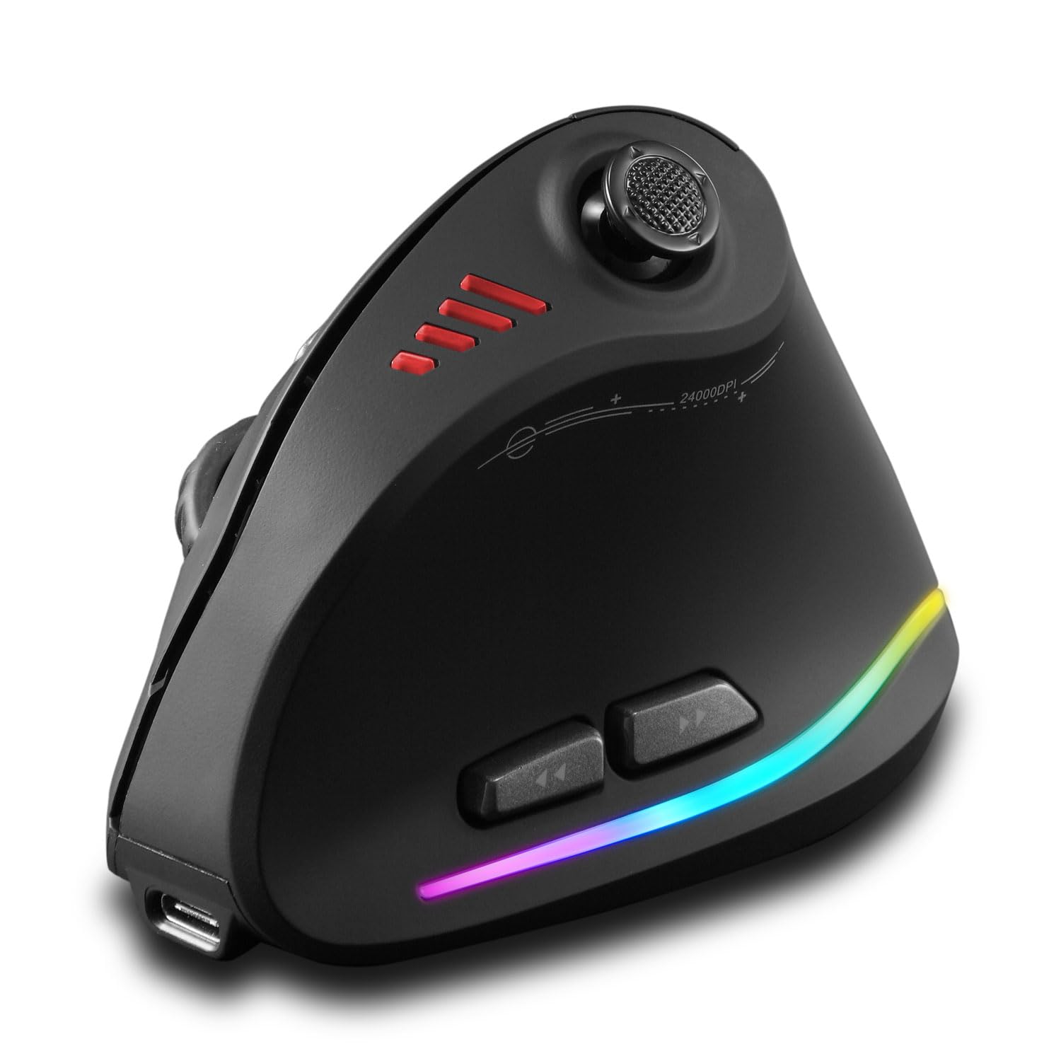 zelotes Bluetooth Wireless Mouse with Joystick Rechargeable 24 000 DPI 11 Programmable Buttons RGB Dual Mode BT 2