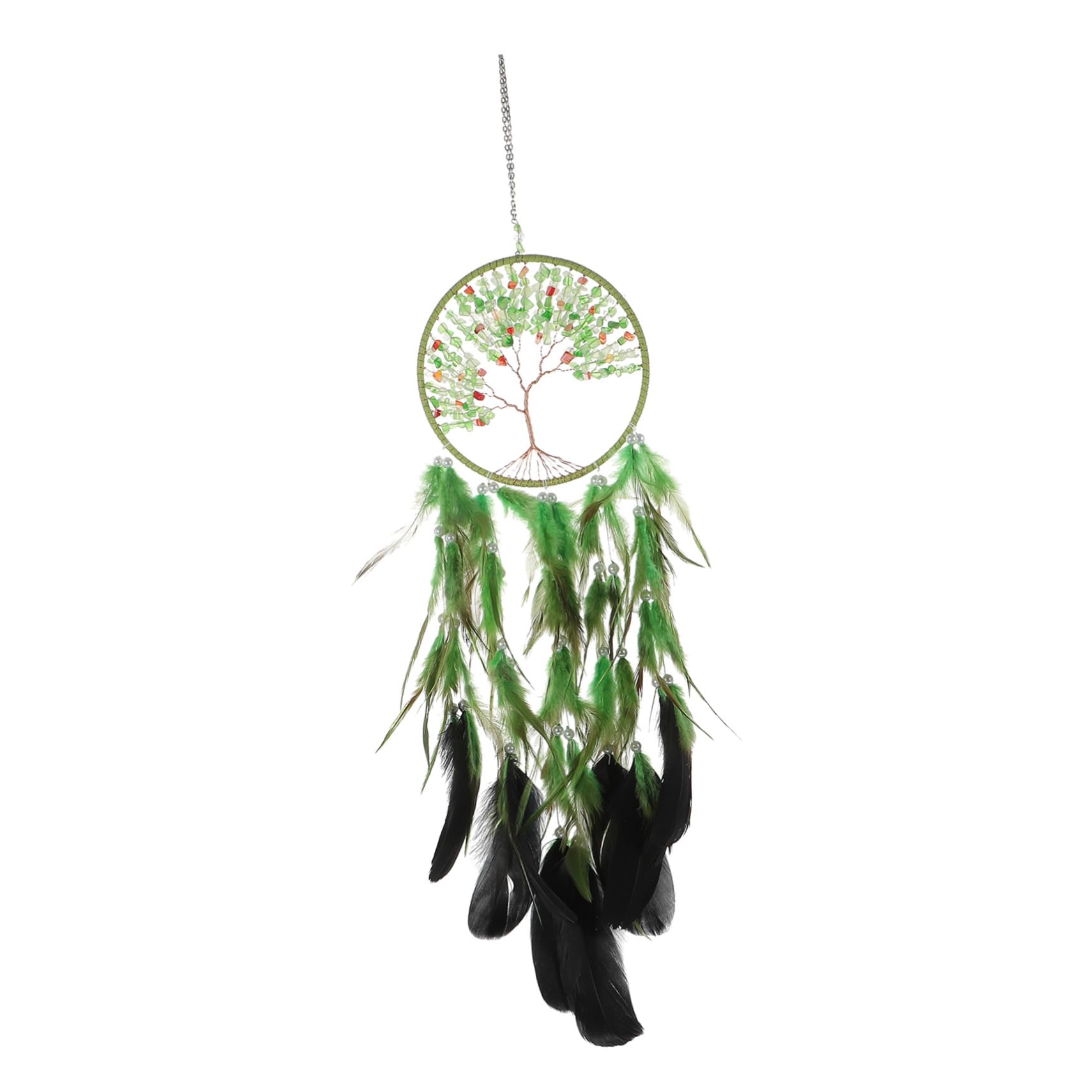 GRIRIW 1Pc Bohemian Style Dream Catcher with Life Tree and Crystal Hanging Wall Decor for Bedroom and Living Space for Family and Friends