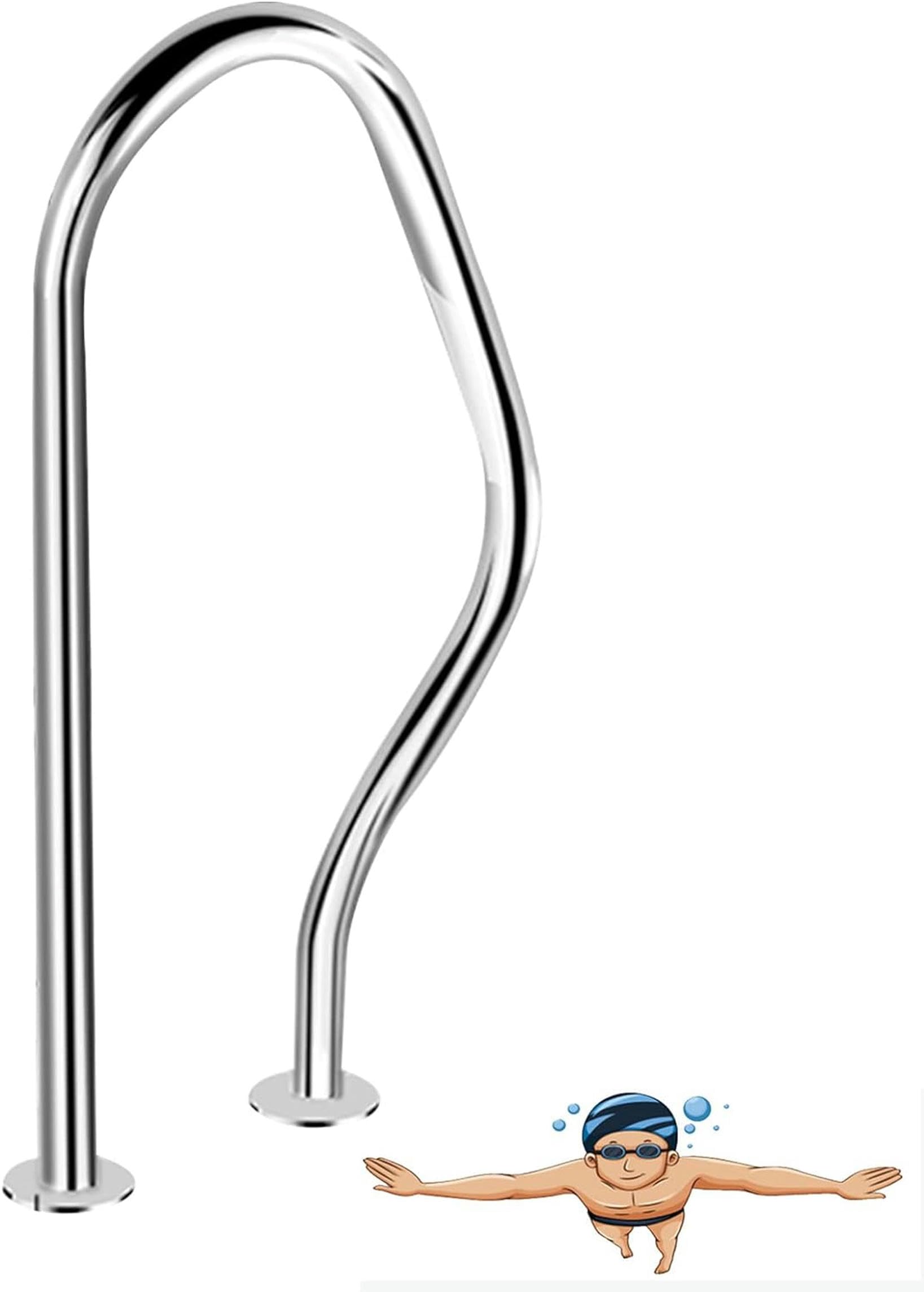 Main courante de piscine antidérapante contre les marches glissantes