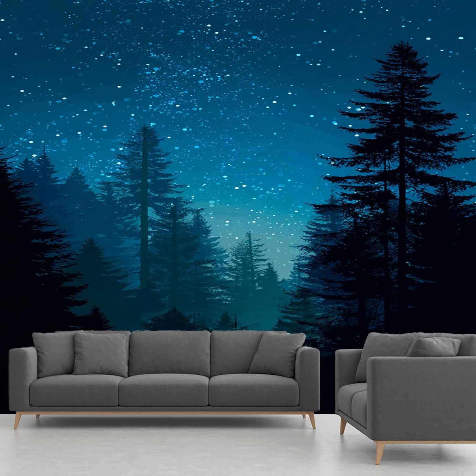 Papier Peint Ciel étoilé pour Agrandir une Pièce Sombre - Fresque Murale 250x352 cm