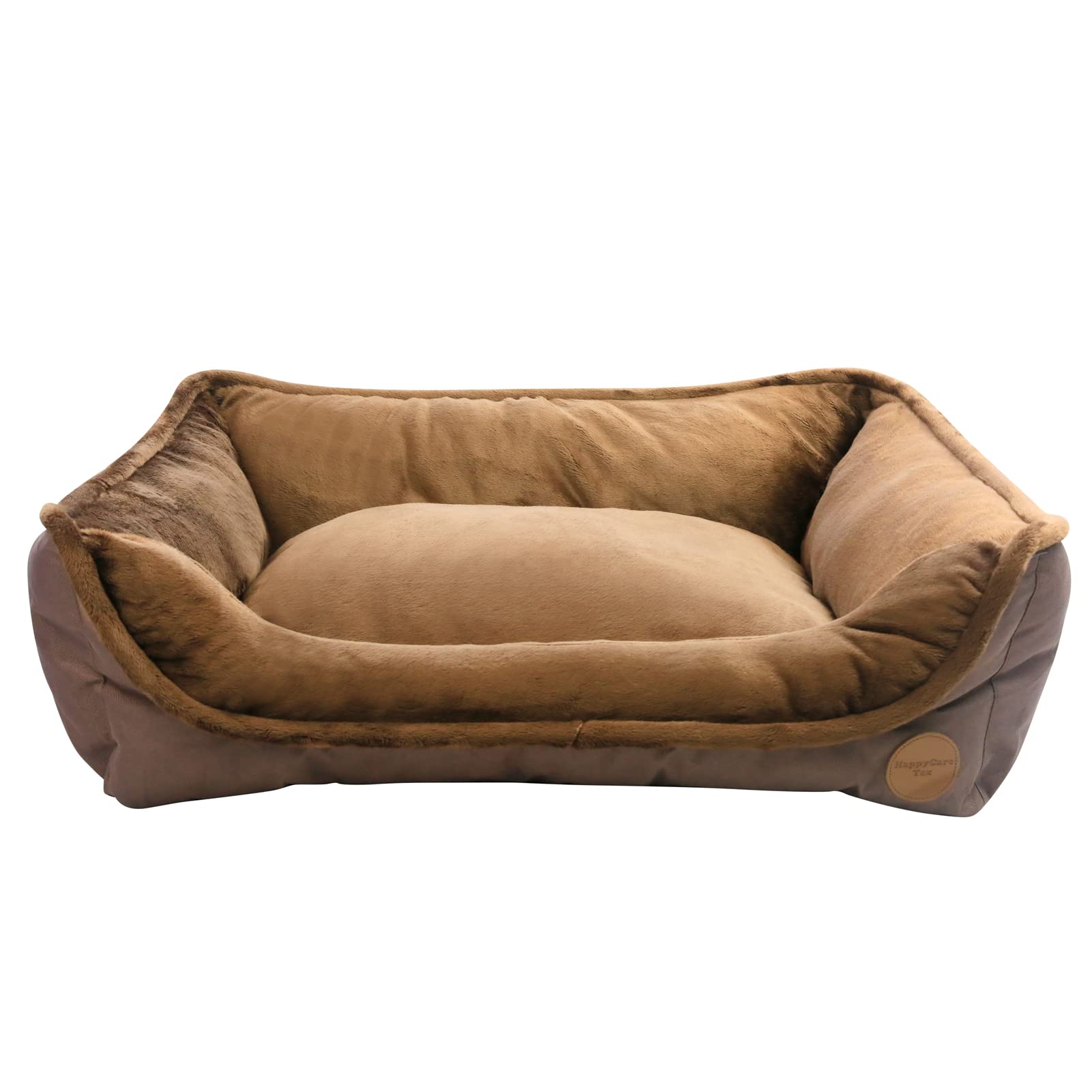 Long Rich Durable Dog Sofa Bed, Super Soft Washable Pet Bed,Rectangle Plush Dog Cat Bed, w/ Non-Slip Oxford Bottom (23.6“ x 19.7" x 7.1", Brown)