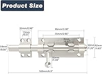 Vista 2 de Alise Pestillo de cerrojo de barril de 6 pulgadas, SUS304 de acero inoxidable estilo candado, pestillo de cerradura de puerta pesado, pestillo