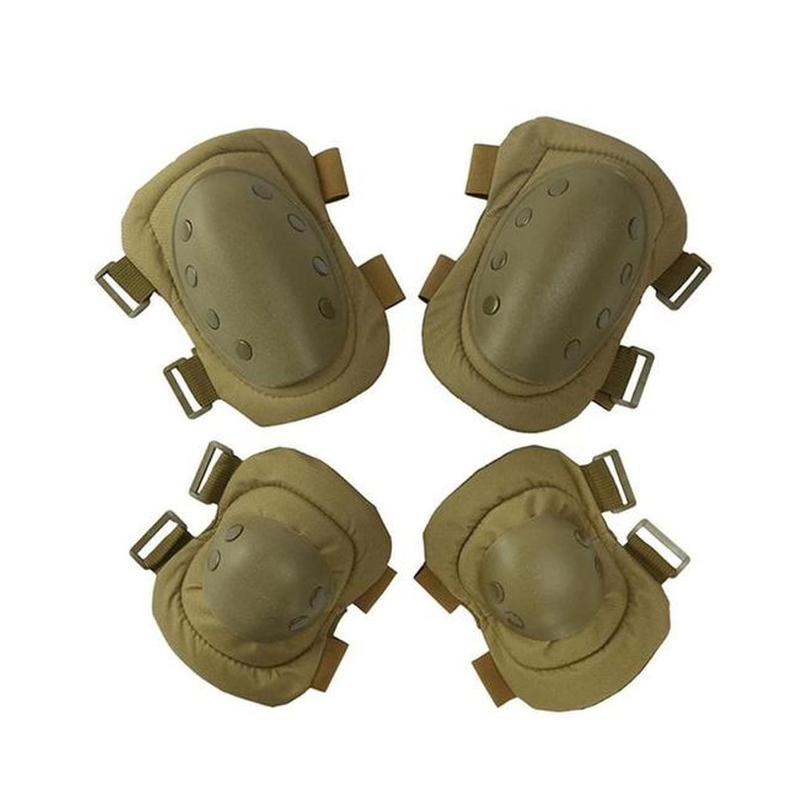 Knee pads 4pcs / lot Adult Tactical Protection Pad Professional Gear Set Military Sports Knee Protector Elbow & Knee Pads Knee elbow pads (Size : Mud color)