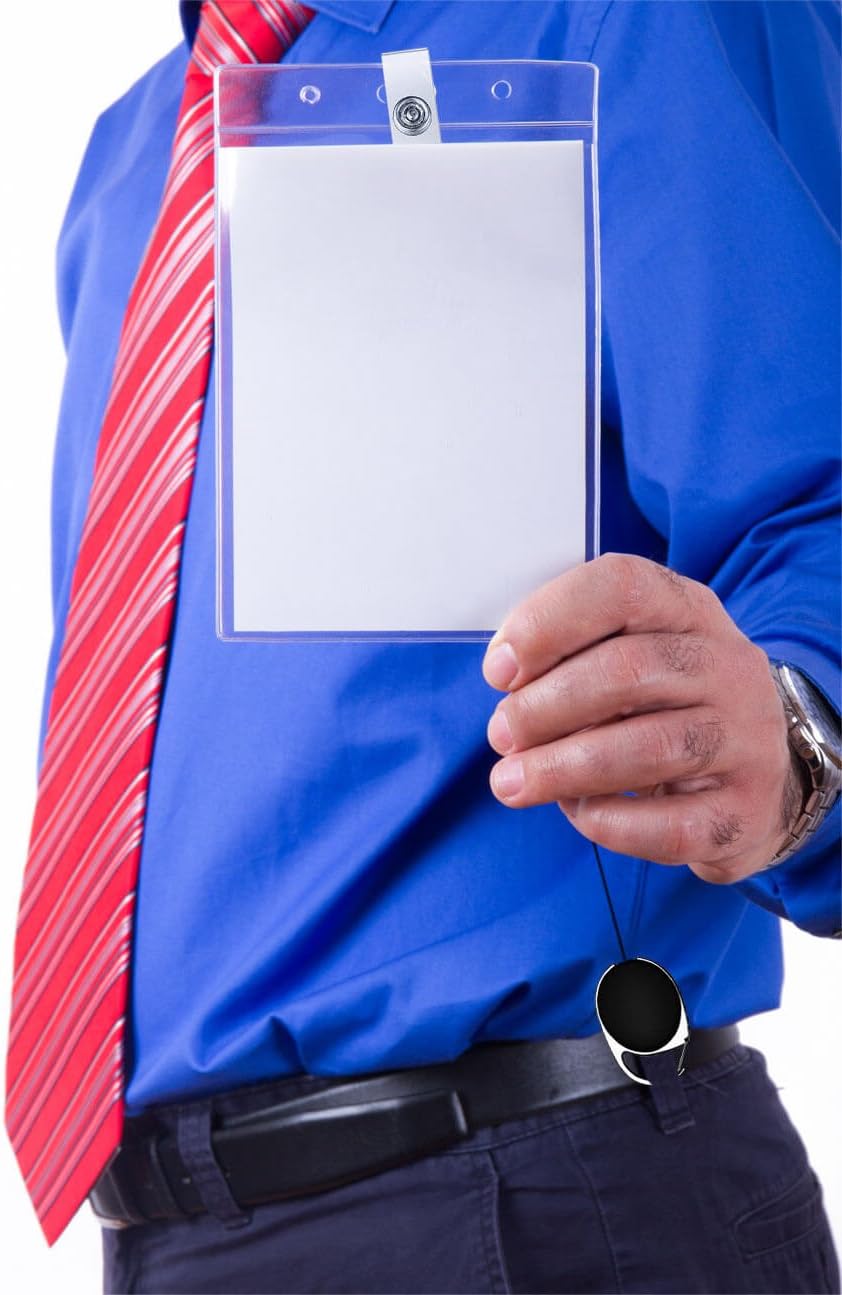 selizo 10pcs Retractable Badge Holders Retractable ID Badge Clips Badge Reels Retractable with Carabiner Reel Clip - Image 7