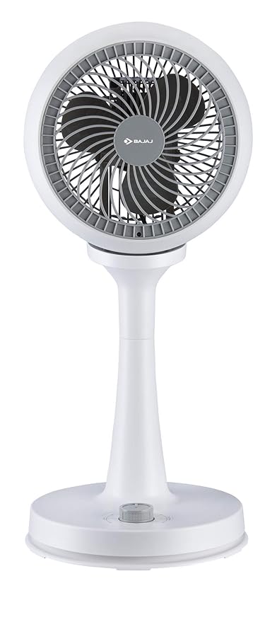 BAJAJ FRESCON PERSONAL PEDESTAL FAN WITH ROTARY SWITCH, 180 MM, 36 W, HIGH SPEED, HORIZONTAL AND VERTICAL OSCILLATION, WHITE