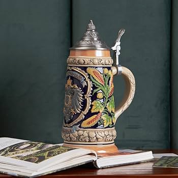 Ｗ帝政ドイツ軍＊プロイセン王国＊国家紋章の黒ビアジョッキ・モデル１０３１３ W帝政ドイツ軍＊プロイセン王国＊国家紋章の黒ビアジョッキ