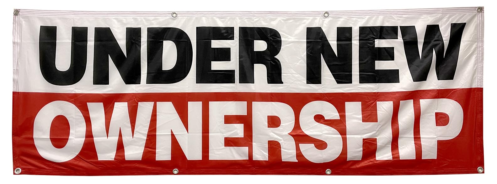 Generic 4 Less Co 2x6 Feet UNDER NEW OWNERSHIP Banner Sign Fabric Polyester with Grommets wrb, Medium, Red