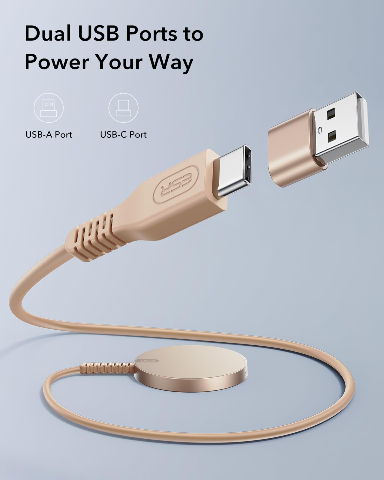 ESR HaloLock ładowarka Magsafe, magnetyczna bezprzewodowa ładowarka, bezprzewodowa ładowarka kompatybilna z iPhone 17/16/15/15 Pro/15 ro Max/14/13/12, trwałe połączenie magnetyczne, pustynny Tytan