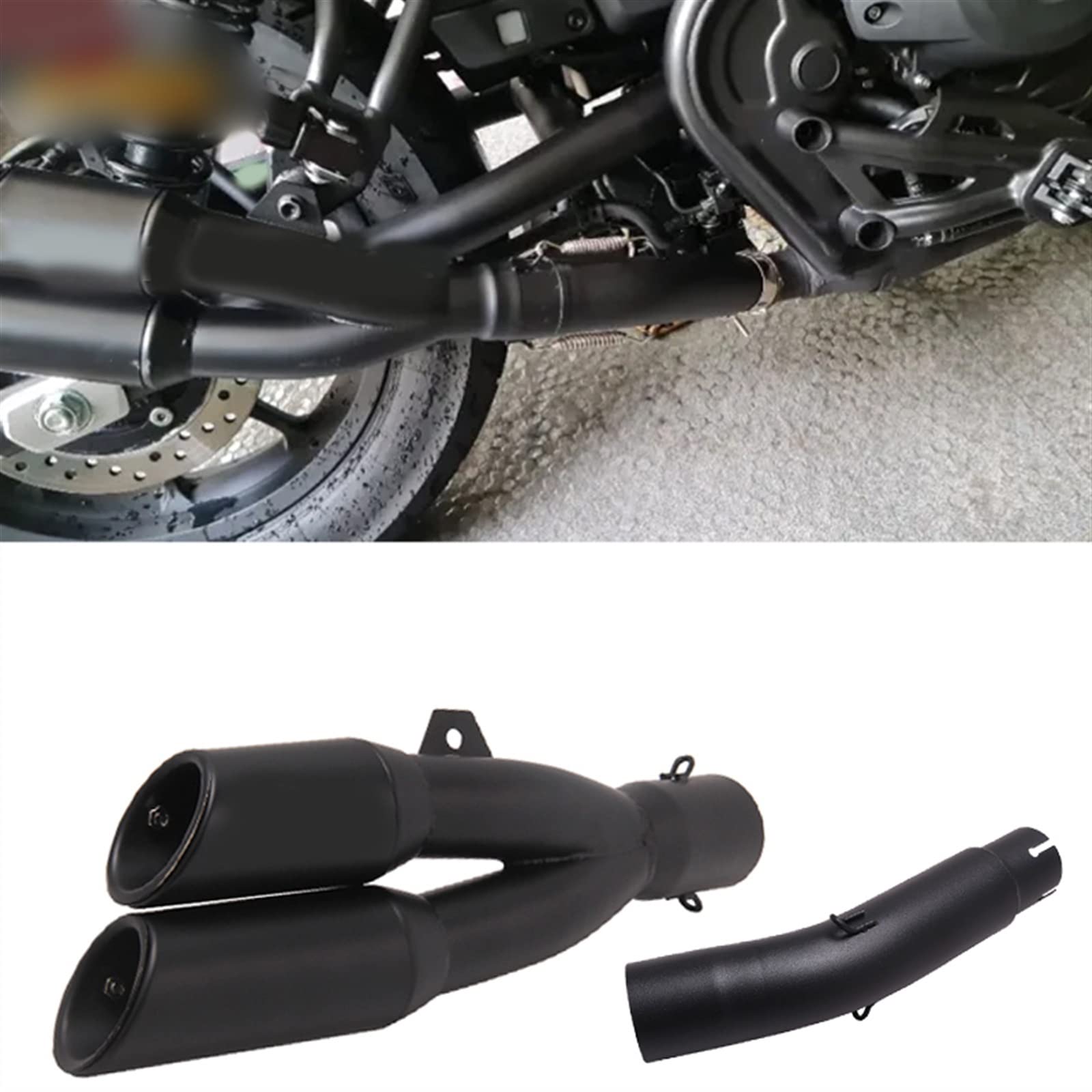 Auspuff Motorrad Für H&onda Rebel 500 300 CM300 CM500 CMX300 Cmx500 2017 2018 2019 2020 2021 2022 Auspuff Escape Modify Moto Mit Schalldämpfer DB Killer Slip On (Color : A)
