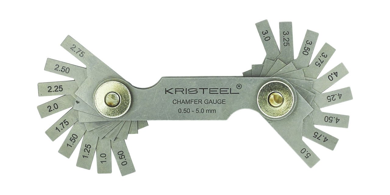 KRISTEEL Chamfer Gauge (Range 0.5 to 5.0 mm) [18 leaves] Amazon.in