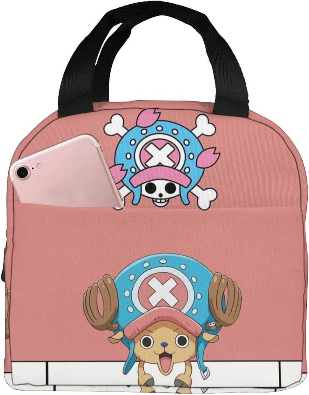ワンピース ルフィ ナミ ゾロ サンジ ウソップ チョッパー ニコロビン フランキー ブルック サボ ジンベエ ハンコック シャンクス 保冷 がま口 ランチバッグ ブラック お弁当箱 保温 保冷バッグ ファスナー付き コンパクト お弁当袋 ソフトクーラーバッグ トート エコ