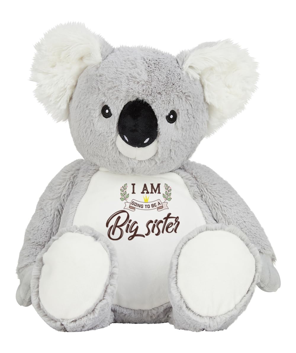 Big Sister Teddy Bear Gift – “I Am Going To Be A Big Sister” Printed Soft Toy | Cute Pregnancy Announcement Gift for Kids Girl | Baby Reveal Plush Toy | Soft Toys Teddy. (Koala)