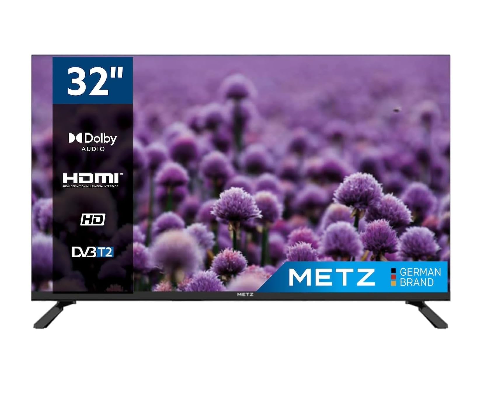 Metz TV Serie MTC2000, 32" (81 cm), Direct LED, USB, HDMI, Slot CI+, Dolby Digital, DVB-C/T2/S2, Nero [Classe di efficienza energetica F]