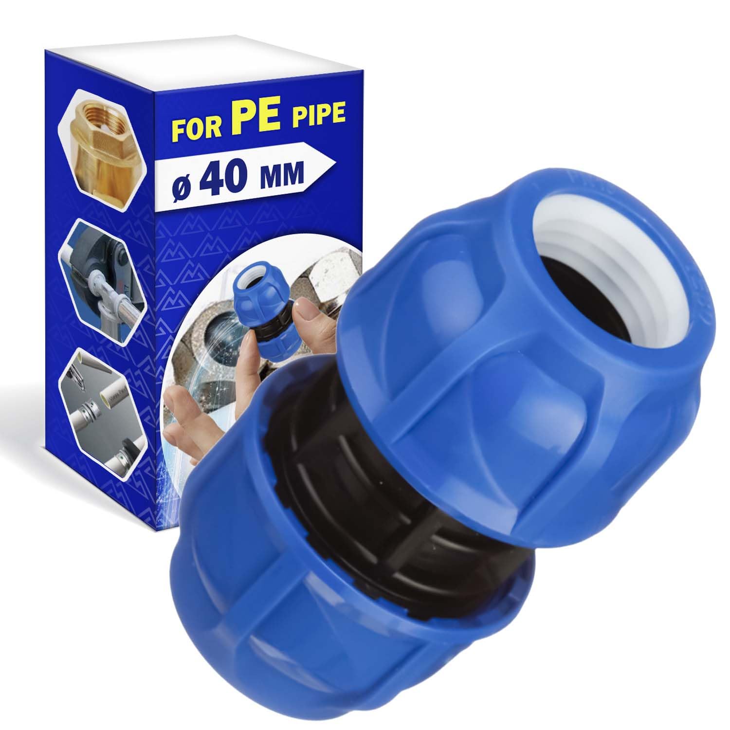 Raccord Coudé Kiwa 40mm - Plastique Fileté Pour Tubes PE, Neuf Avec étiquette