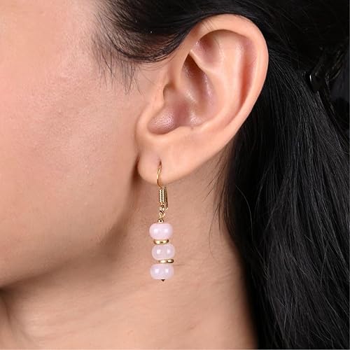 Miniatura 2 de Gempires - Aretes ligeros con cuentas hechas a mano, hipoalergénicos, chapados en oro, aretes colgantes para mujer